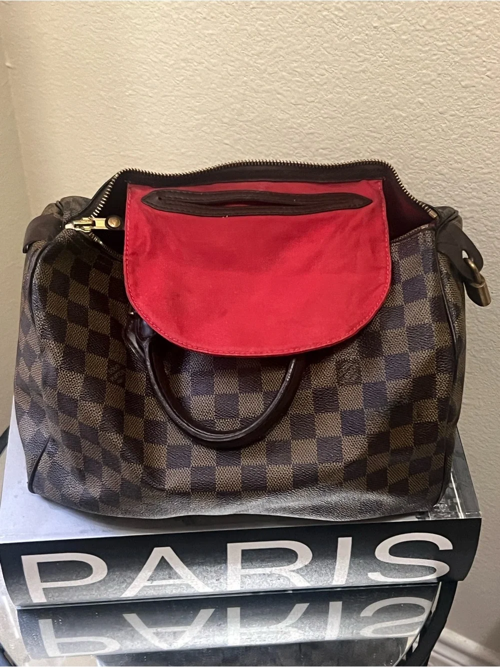 Authentic Louis Vuitton Speedy 30 Damier with Lock